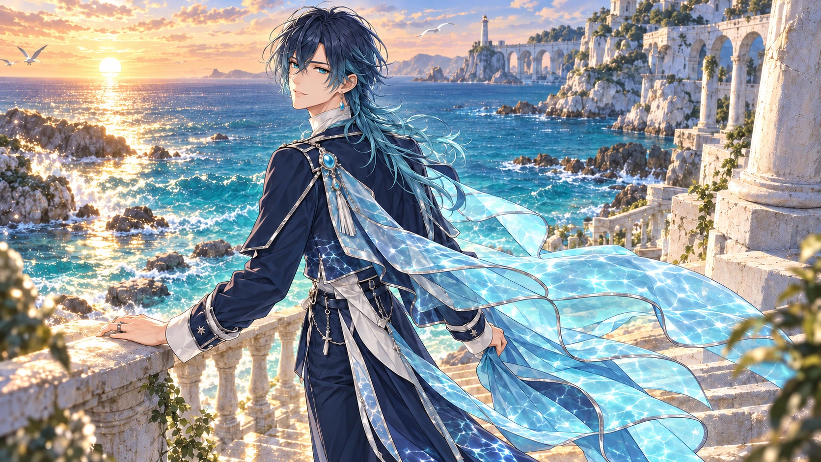 澪と、朝の光を映す海